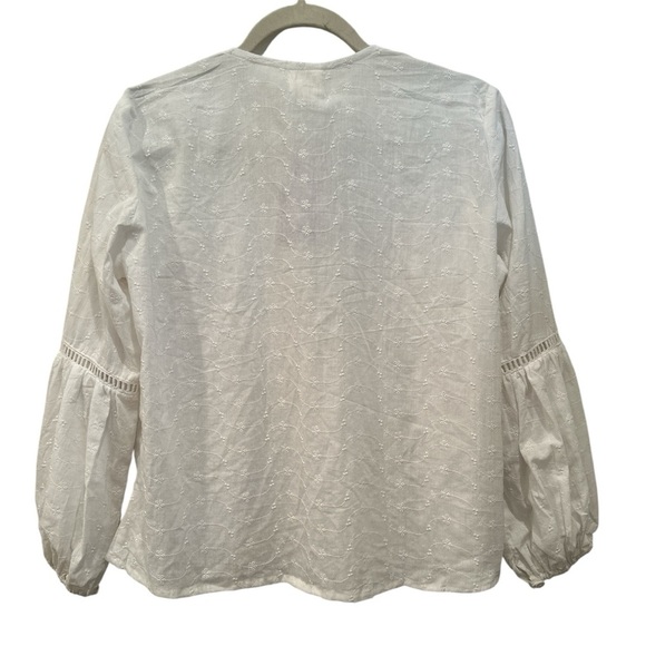 NWT Annabella White Eyelet Jacket with Hook Closure Detailed Boho Sz M - Picture 2 of 8